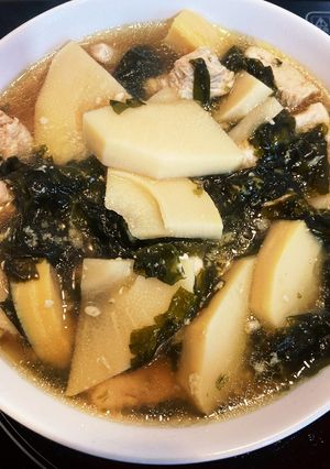 塩麹で作るワカメと筍と胸肉の煮物-レシピのメイン写真