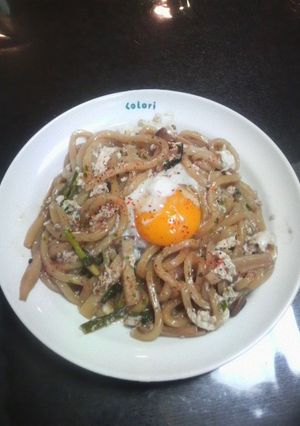 筑前煮で　うどん？！-レシピのメイン写真
