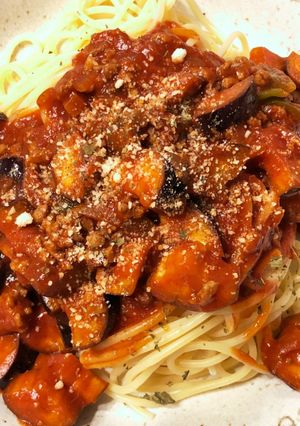二刀流！カレーミートソースパスタ♪-レシピのメイン写真