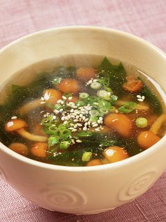 ツルっとなめことワカメのスープ-レシピのメイン写真