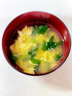 小松菜かき玉味噌汁-レシピのメイン写真
