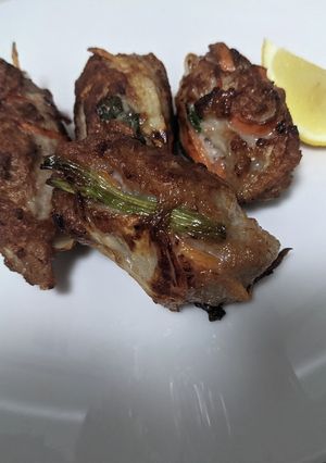 ひき肉と野菜の変わり揚げ。-レシピのメイン写真