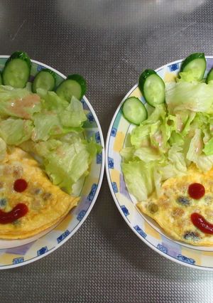 にこにこサラダ豆オムレツ-レシピのメイン写真