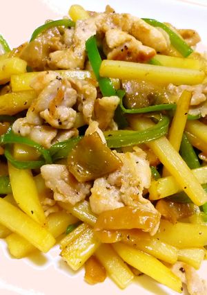 豚肉・じゃがいも・ピーマン・搾菜の炒め物-レシピのメイン写真