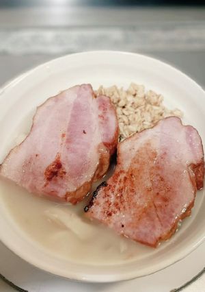オートミールとシチューの原形ベーコン添え-レシピのメイン写真