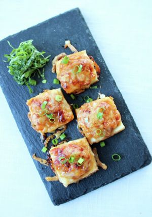 簡単おつまみ【絹揚げのネギ味噌チーズ焼き-レシピのメイン写真