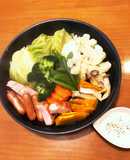 たっぷり温野菜＋　フライパンで蒸すだけ♡