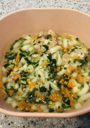 【離乳食後期】イワシつみれ団子入りうどん-レシピのメイン写真