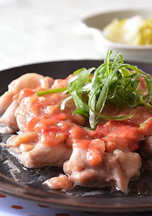 鶏肉の梅肉味噌だれ蒸し・梅子蒸鶏球♪-レシピのメイン写真
