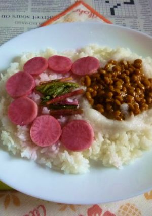 納豆とろろ＆日野菜漬けのカフェ丼-レシピのメイン写真