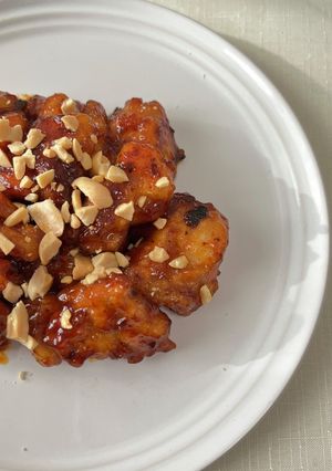 黒にんにくの旨辛ヤンニョムチキン♪-レシピのメイン写真