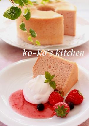 ストロベリーシフォンケーキ-レシピのメイン写真