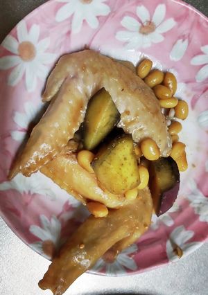手羽先、さつま芋、大豆の煮物-レシピのメイン写真