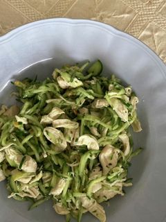 キュウリと鶏ササミの洋風ニンニクサラダ-レシピのメイン写真