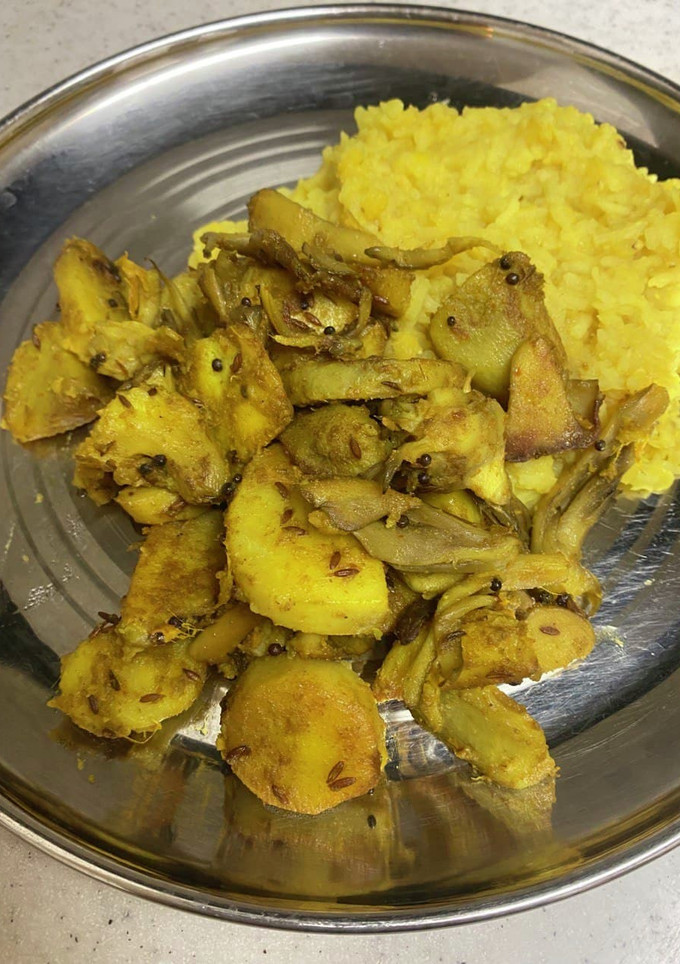 里芋とキノコのサブジ（カレー炒め）-レシピのメイン写真