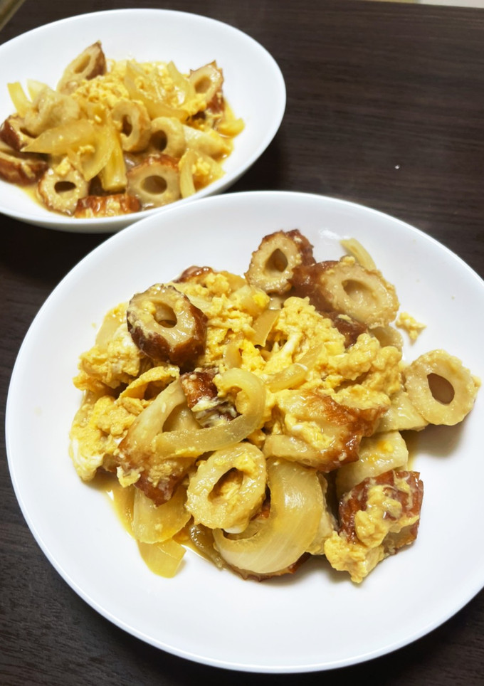 おかずと丼の二刀流！ちくわの卵とじ-レシピのメイン写真