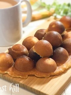 たこ焼き器で・香港風エッグワッフル-レシピのメイン写真