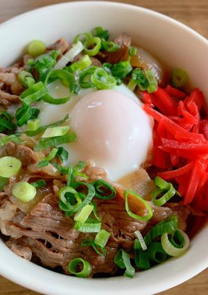 牛丼温玉のっけ-レシピのメイン写真