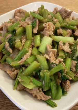 蕪の葉と豚肉の生姜炒め-レシピのメイン写真