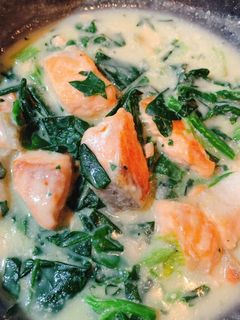 鮭とほうれん草のクリーム煮-レシピのメイン写真