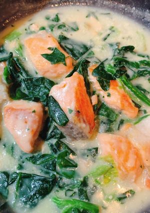 鮭とほうれん草のクリーム煮-レシピのメイン写真