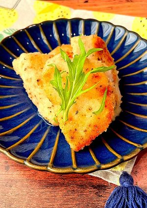 鶏むね肉　レモンバジルカツ風　フライパン-レシピのメイン写真