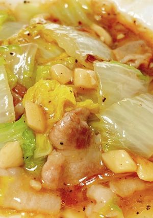 娃々菜と豚バラの塩ダレあんかけ風炒め-レシピのメイン写真