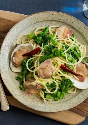 はまぐりと菜の花のワンポットパスタ-レシピのメイン写真