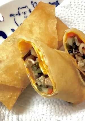 初心者でも簡単♪薄焼き卵で包む春巻-レシピのメイン写真