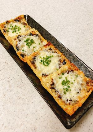 海苔の佃煮で♪しらすの油揚げピザ-レシピのメイン写真