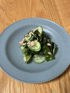 梅酢で★胡瓜とワカメとツナの酢の物-レシピのメイン写真