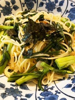 ゴマ香る春菊の和風パスタ-レシピのメイン写真