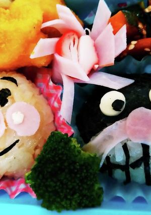 キャラ弁　アンパンマン＆ばいきんマン-レシピのメイン写真