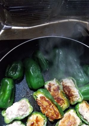 捏ねないピーマンの肉詰め-レシピのメイン写真