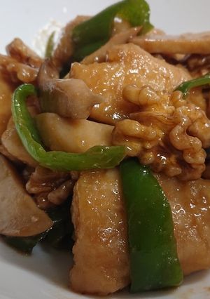 鶏胸肉のクルミ入り青椒肉絲風-レシピのメイン写真