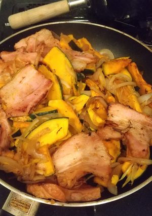 ベーコンと南瓜と玉ねぎの炒め物-レシピのメイン写真