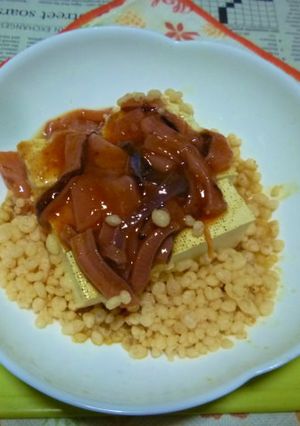 いか明太＆焼き豆腐の温奴のタパス-レシピのメイン写真