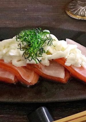 千枚漬けとスモークサーモンのミルフィーユ-レシピのメイン写真