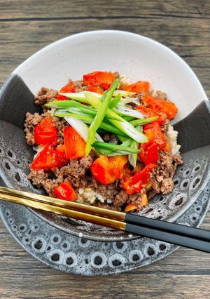 速攻☆15分トマトすき焼きそぼろ丼-レシピのメイン写真