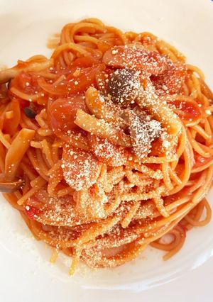 ☆ワンパン！お手軽トマトパスタ-レシピのメイン写真