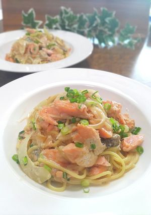 鮭と玉ねぎのクリームパスタ-レシピのメイン写真