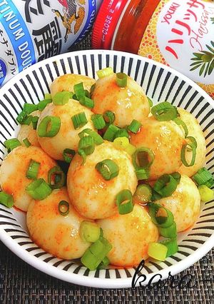 旨辛おつまみ♪うずらの卵のハリッサ味玉-レシピのメイン写真