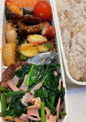 ほうれん草とベーコンのバターソテー弁当-レシピのメイン写真