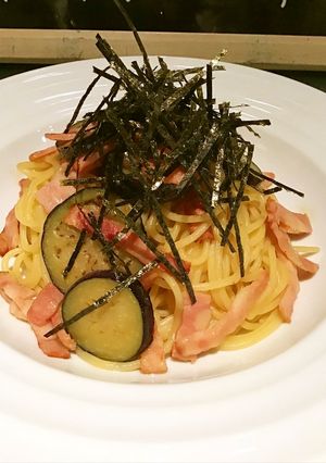 なすとベーコンの醤油味生スパゲティ-レシピのメイン写真