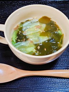 わかやまレタスの梅わかめスープ-レシピのメイン写真