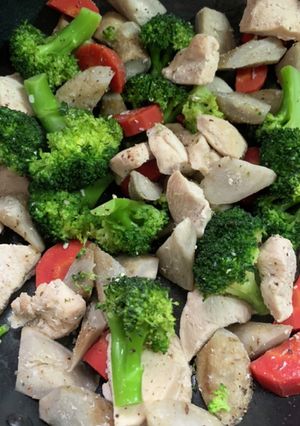 鶏胸肉とゴボウとブロッコリー蒸し-レシピのメイン写真