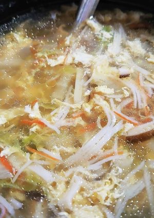 カニかまと白菜のかき玉スープ-レシピのメイン写真