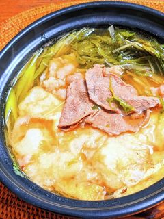 餅入り牛肉と水菜のはりはり鍋-レシピのメイン写真