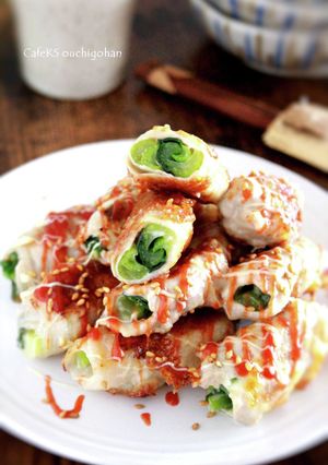 オーロラソースで食べる、小松菜豚巻き-レシピのメイン写真