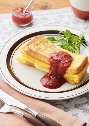 韓国発！ワンパンオムレツトースト-レシピのメイン写真